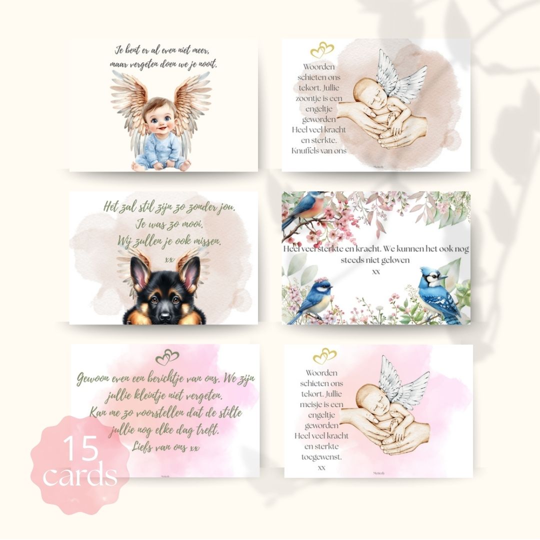 Sterkte en afscheid, set van 15 kaarten | $5,72