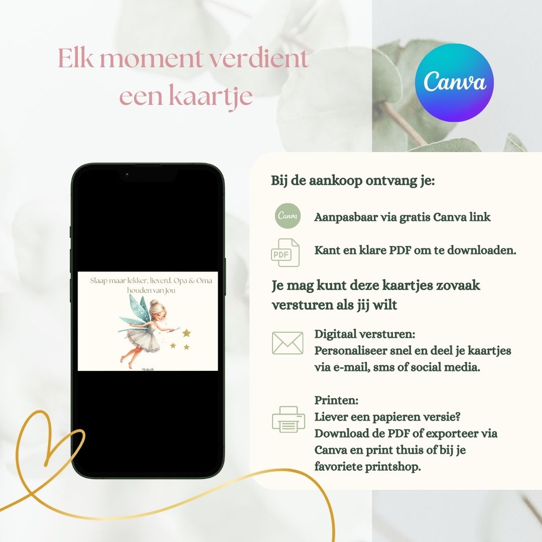 Tandenfee, set van 5 kaarten | $2,23