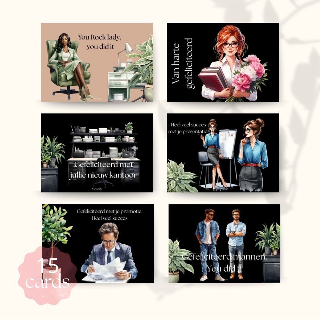 Kantoorset, set van 15 kaarten | $5,72