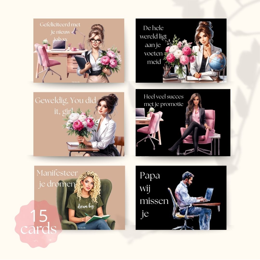 Kantoorset, set van 15 kaarten | $5,72