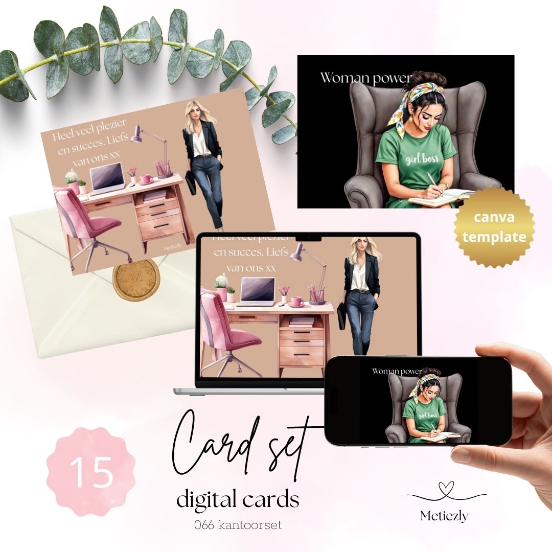 Kantoorset, set van 15 kaarten | $5,72