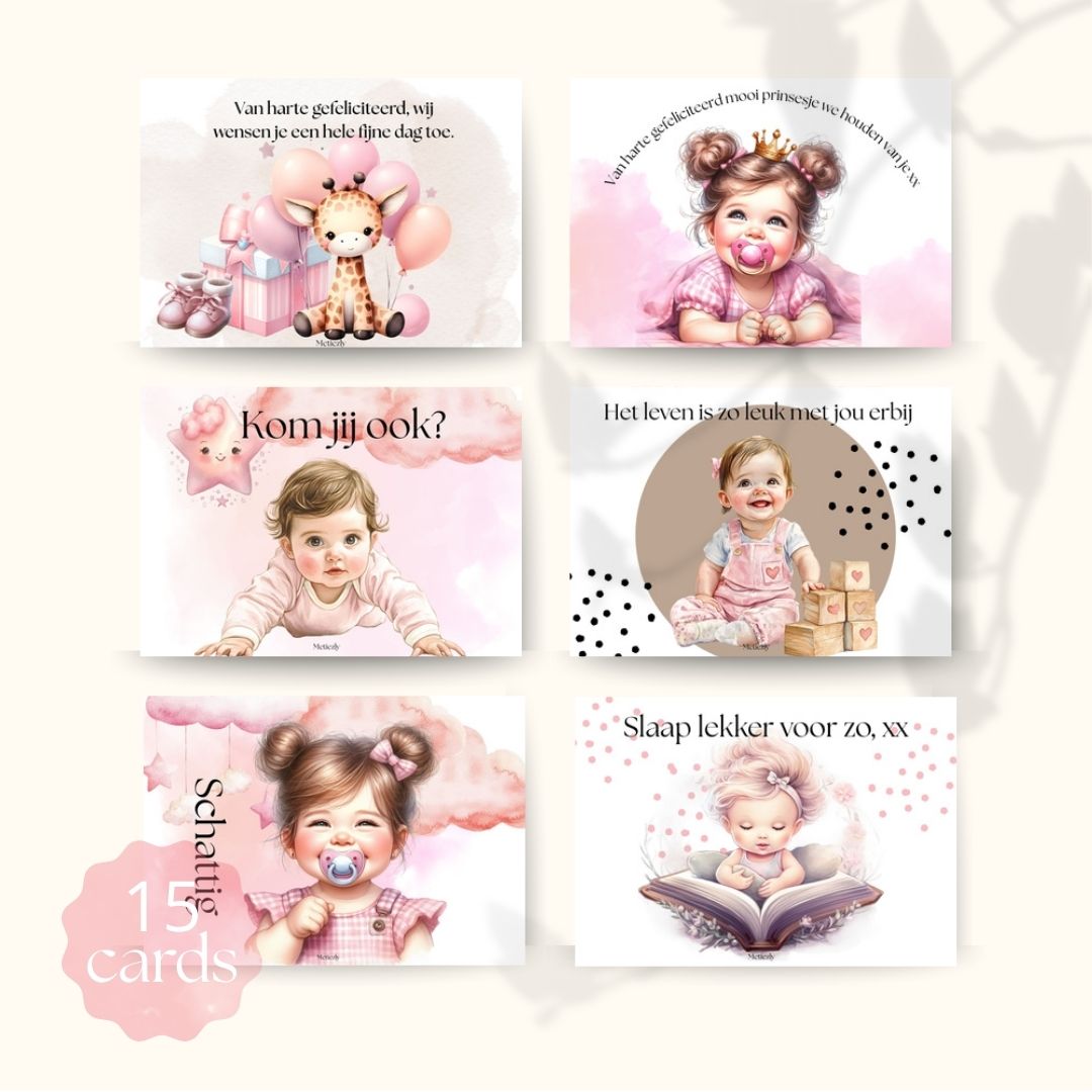 Baby kleuter bundel, set van 15 kaarten | $5,72