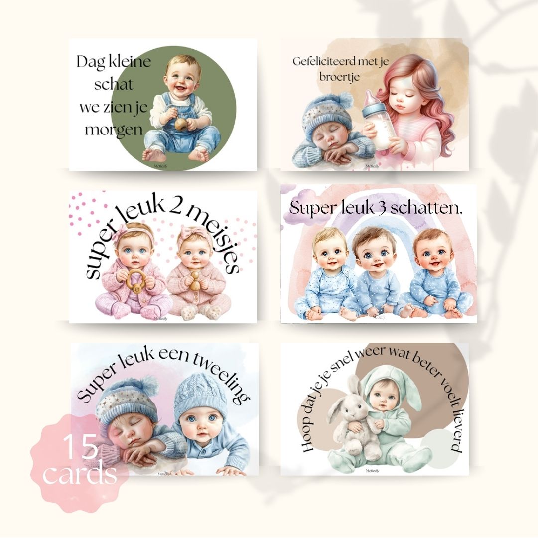 Baby kleuter bundel, set van 15 kaarten | $5,72
