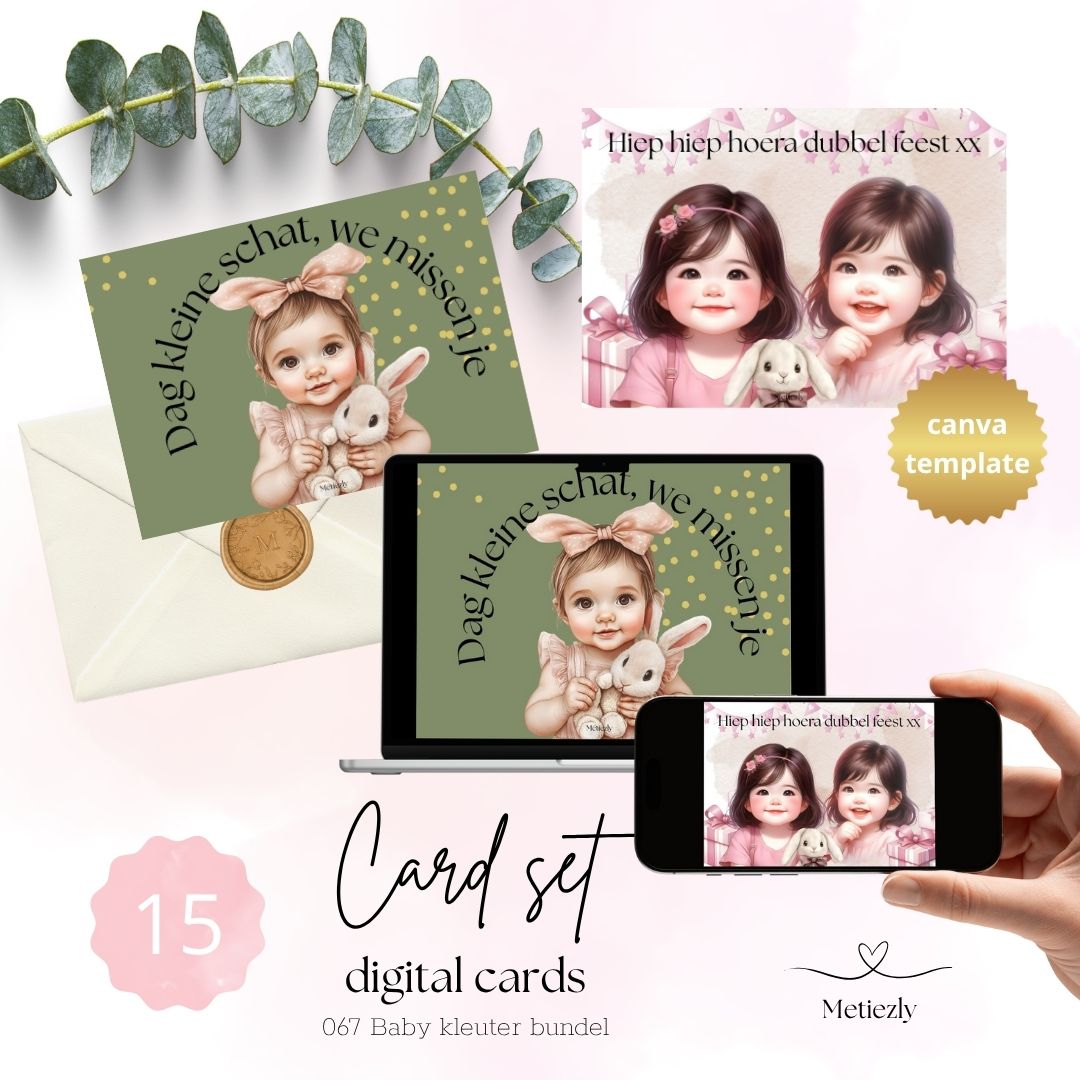Baby kleuter bundel, set van 15 kaarten | $5,72