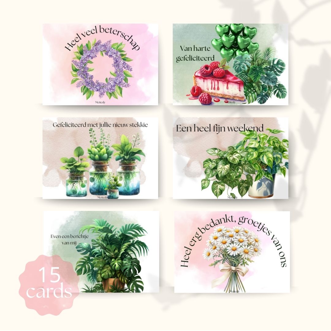 Planten liefde, set van 15 kaarten | $5,72