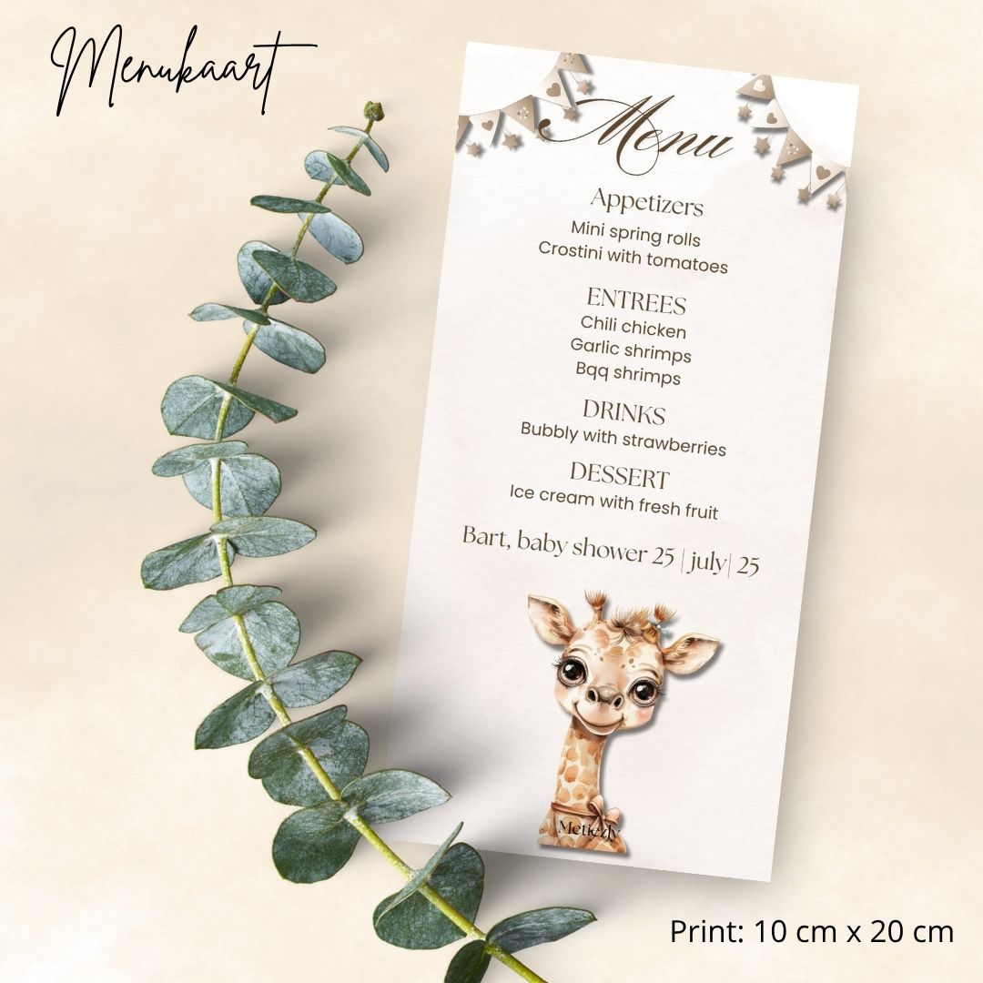 Baby set, cute giraffe, aanpasbare templates | $13,73
