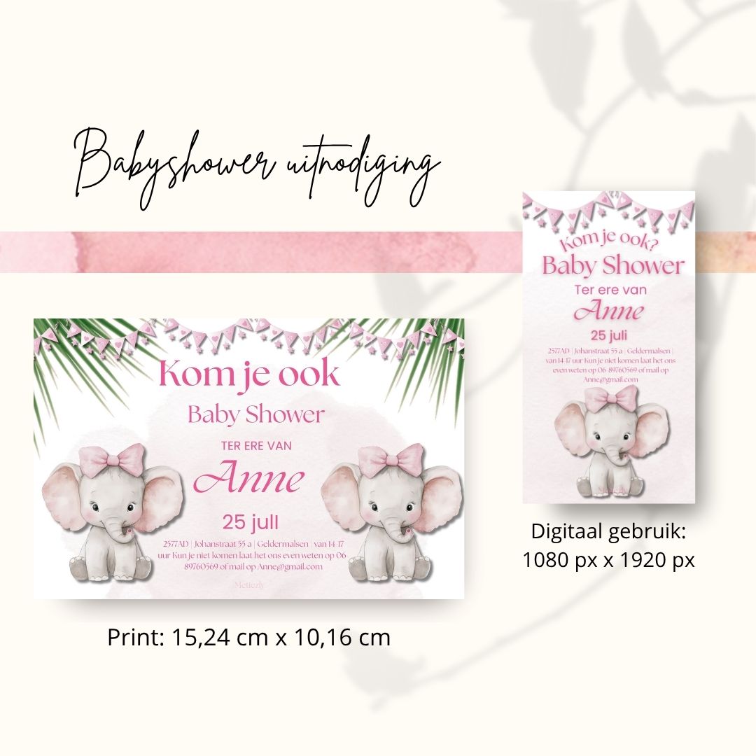 Baby set, lief olifantje, aanpasbare templates | $13,73