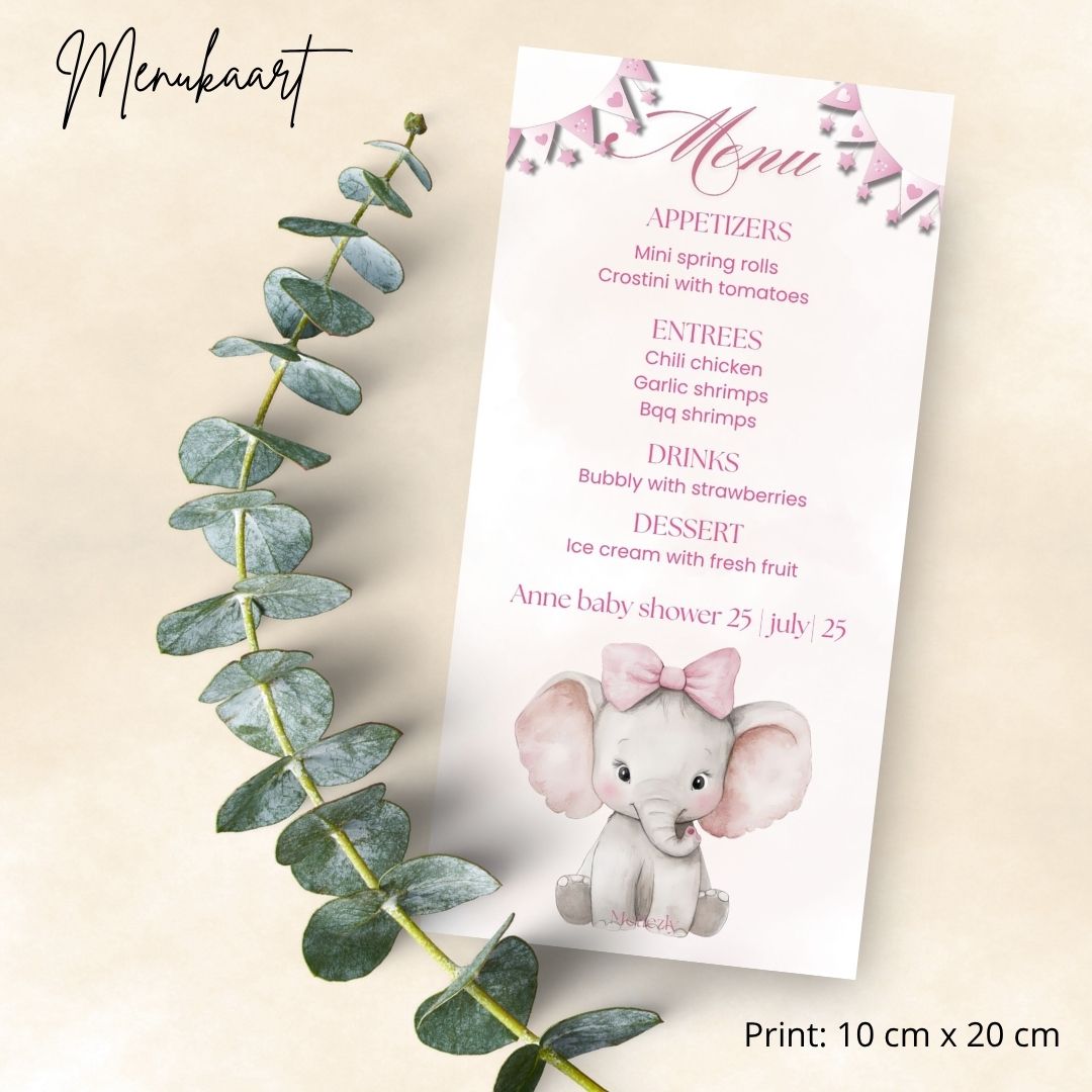 Baby set, lief olifantje, aanpasbare templates | $13,73