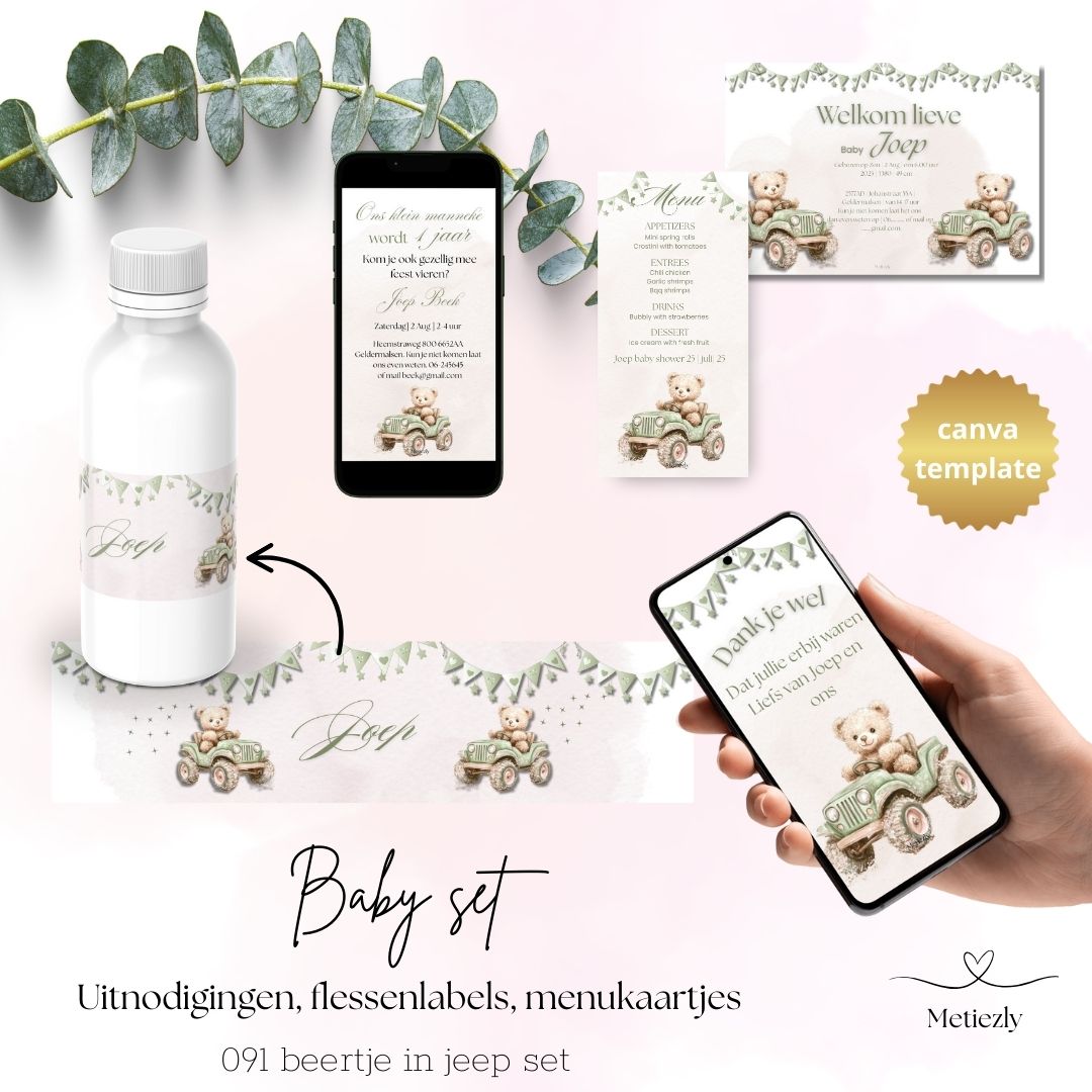 Baby set, beertje in jeep | $13,73