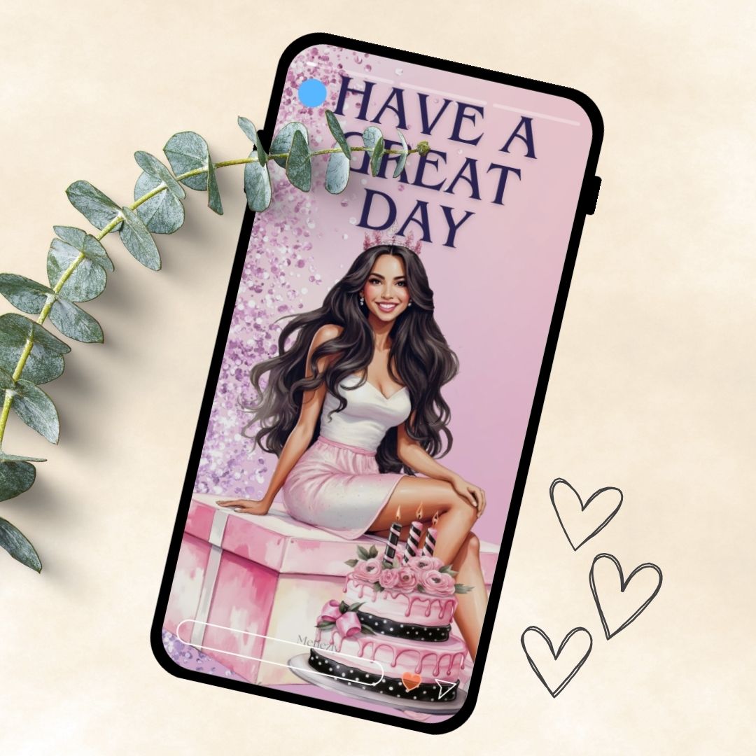 Glamour ladys | pink | greetingcards for all occasions to send with your mobile $2.23