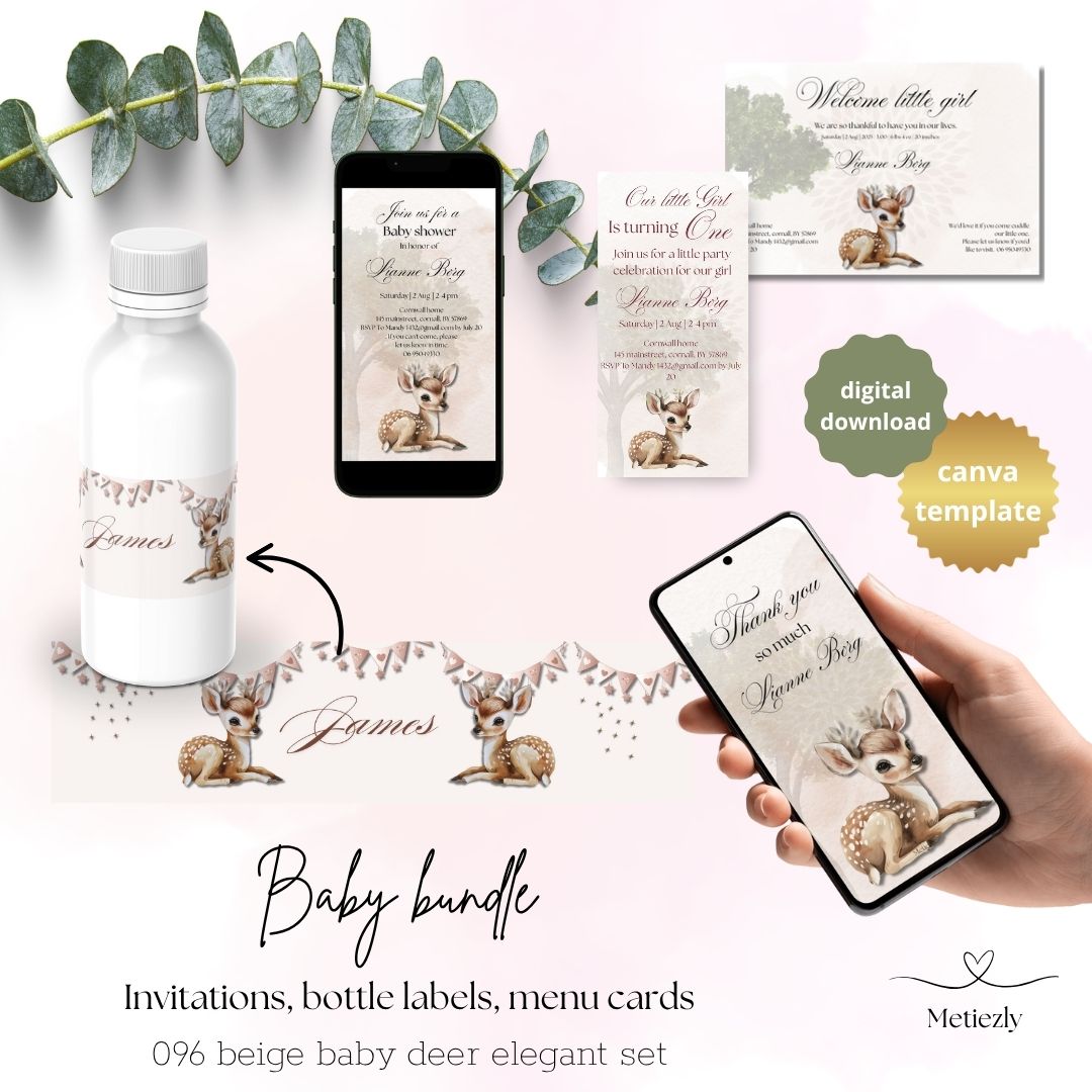 Babybundle, beige baby deer elegant set | $13,73
