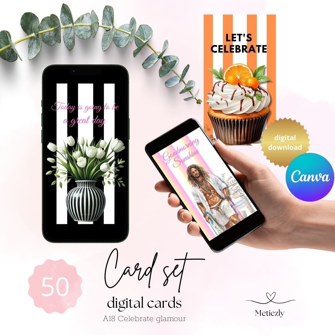 Celebrate glamour |  set of 50 mobile cards