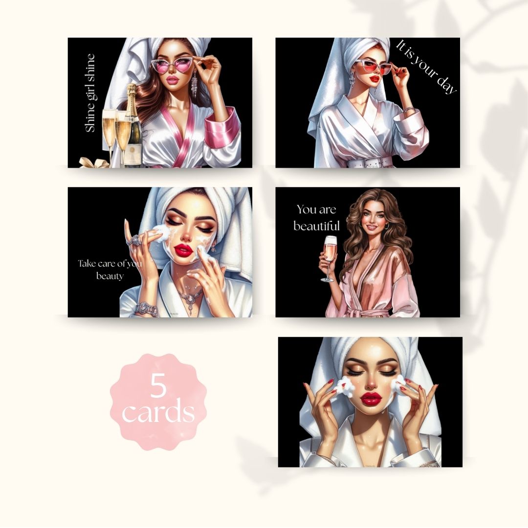 Beauty - beauticians - skincare, set of 5 cards | $2,23