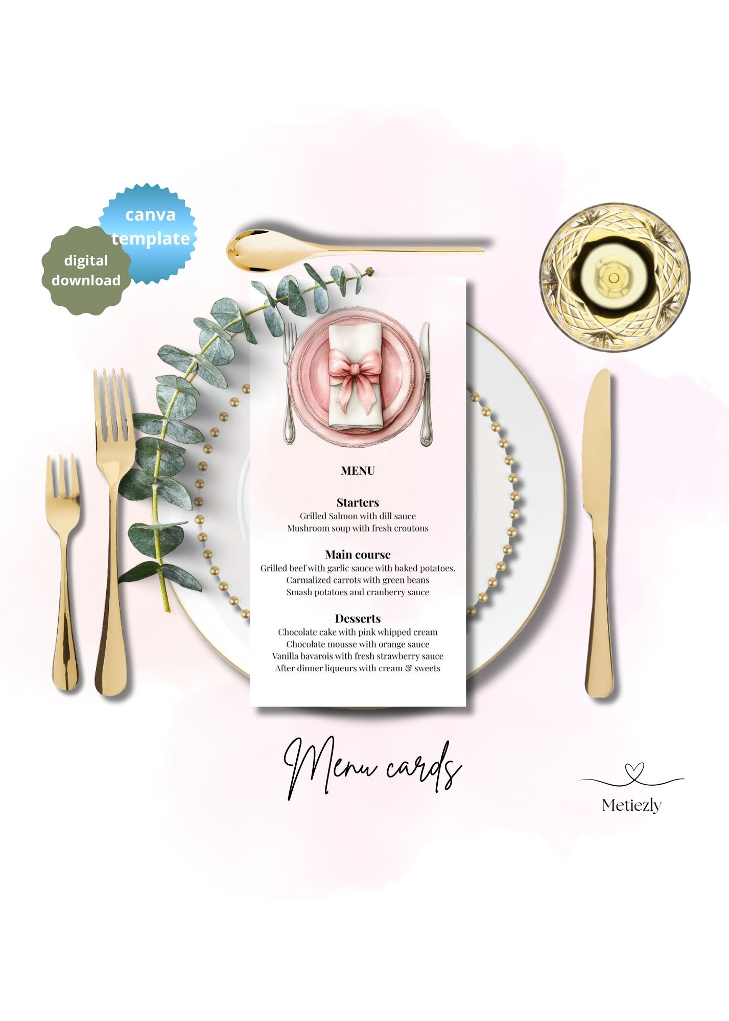 Editable menu cards templates | Just like the editable invitations of set C009 