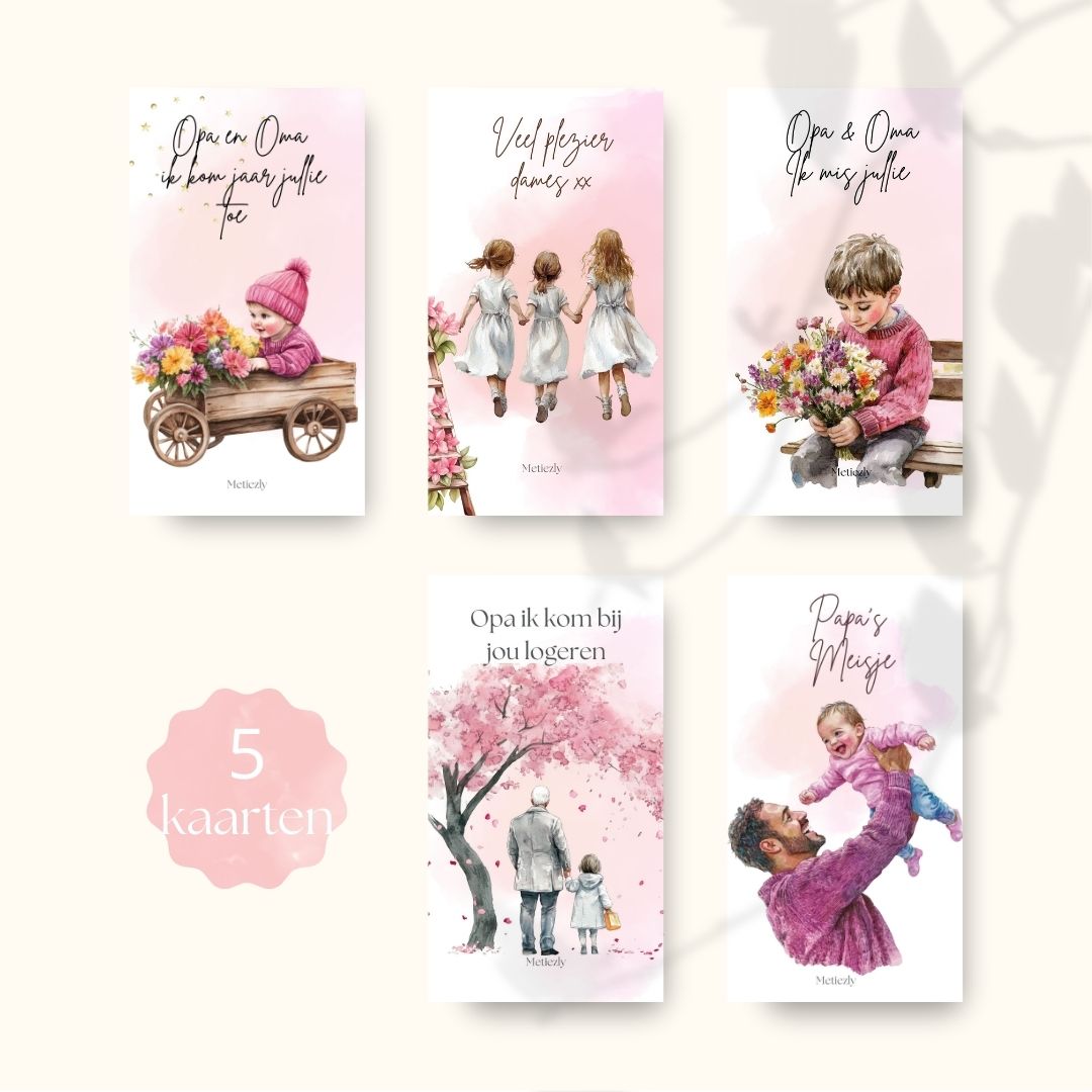 Papa's meisje | set van 5 mobiele kaarten