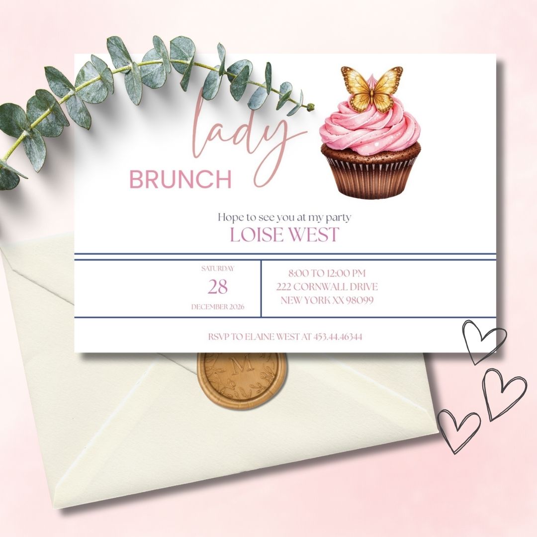 Brunch invitaion baby's | editable & printable cupcakes