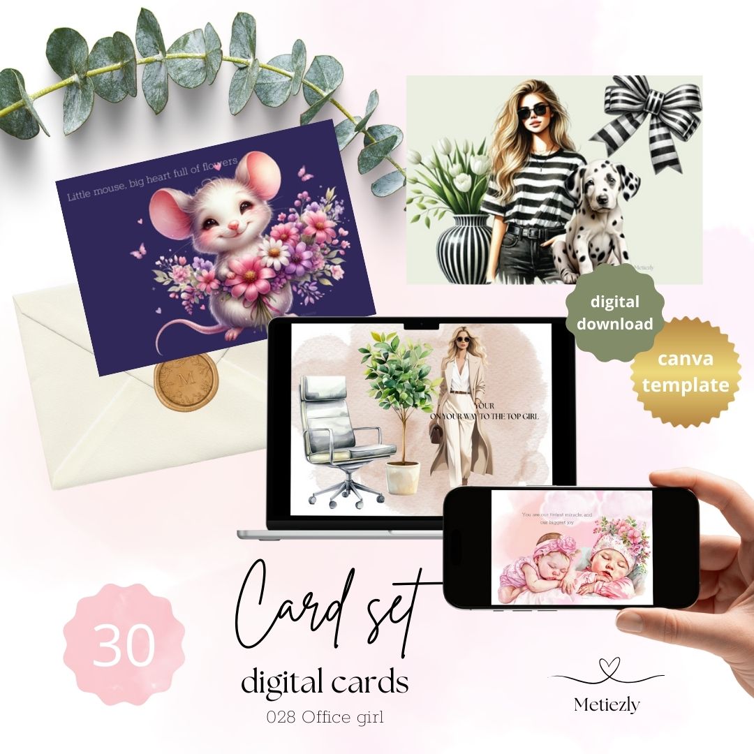 Office girl, set of 30 cards | $13,73