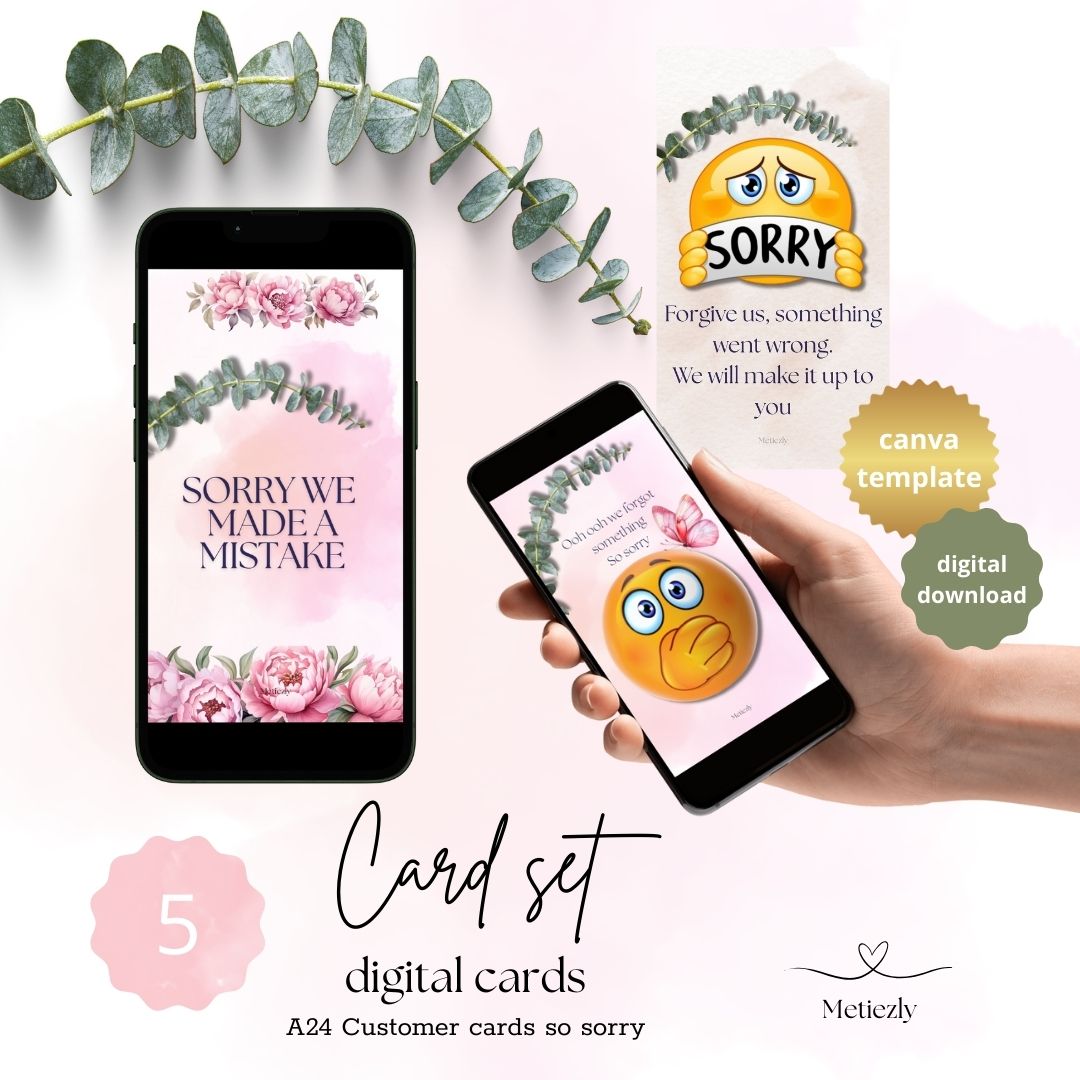 Customer cards, so sorry smiley |  set of 5 mobile cards