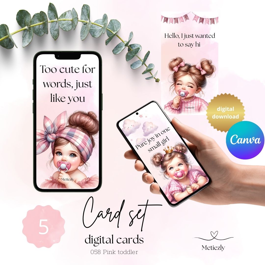 Pink toddler | set of 5 mobile cards 