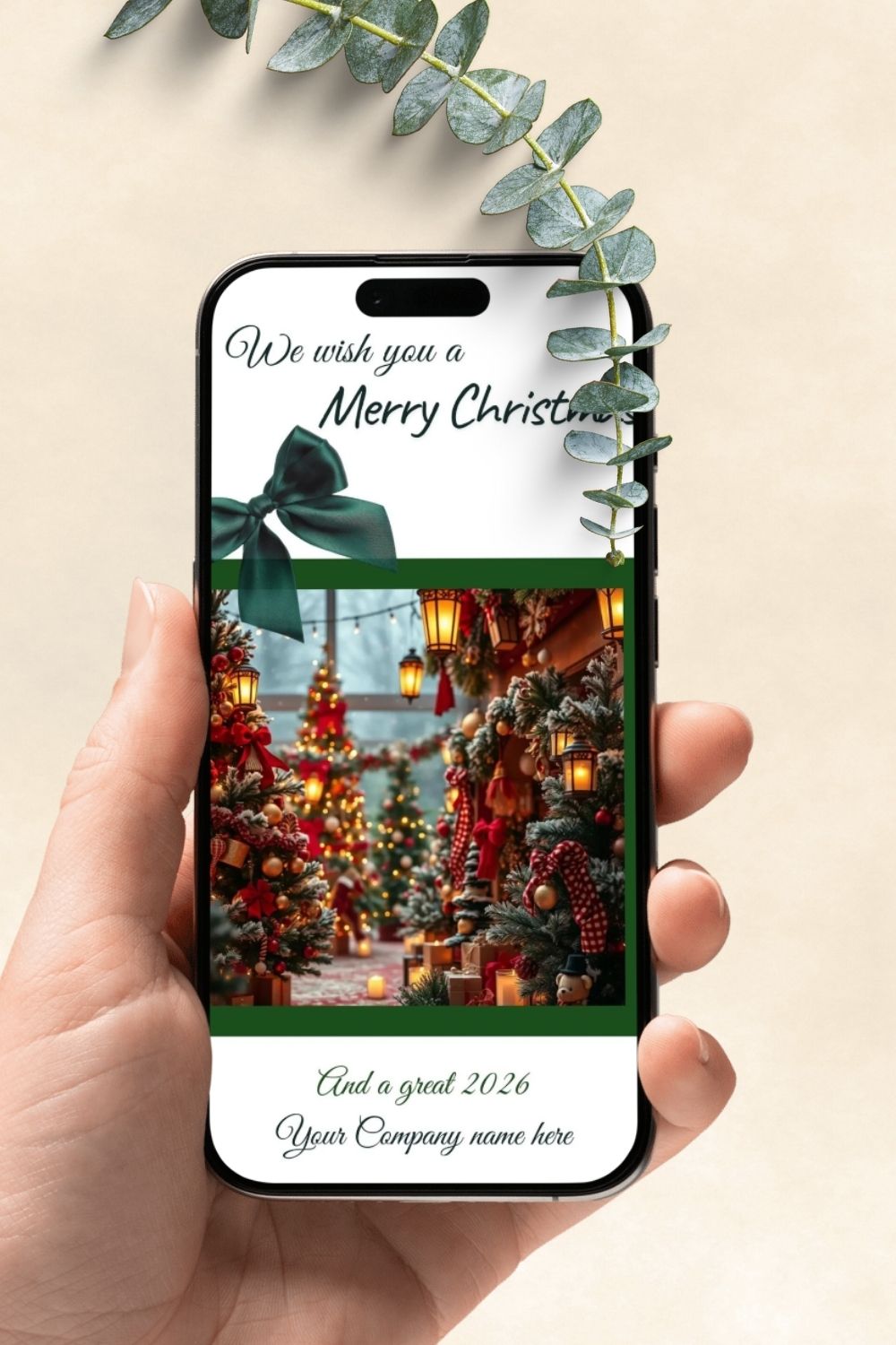 Business Holiday Photo card Template, Merry Christmas, Custom Company Name