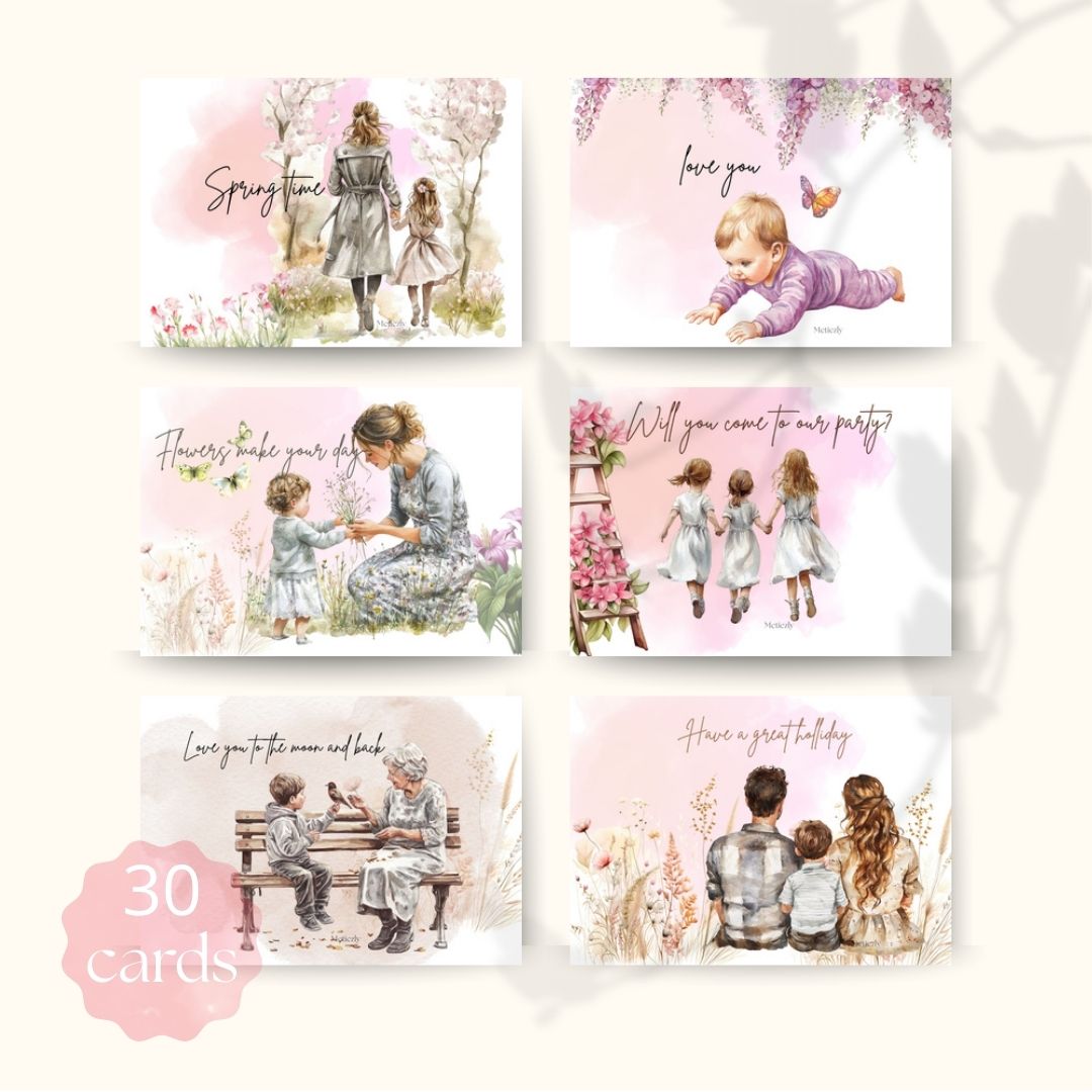 Family cards, set of 30 cards | $13,73