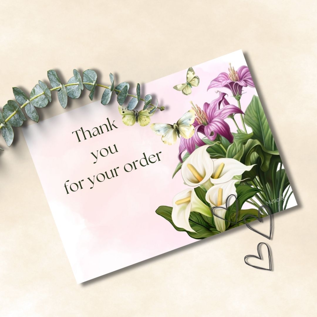 Thank you for your order, set of 5 cards | $2.23