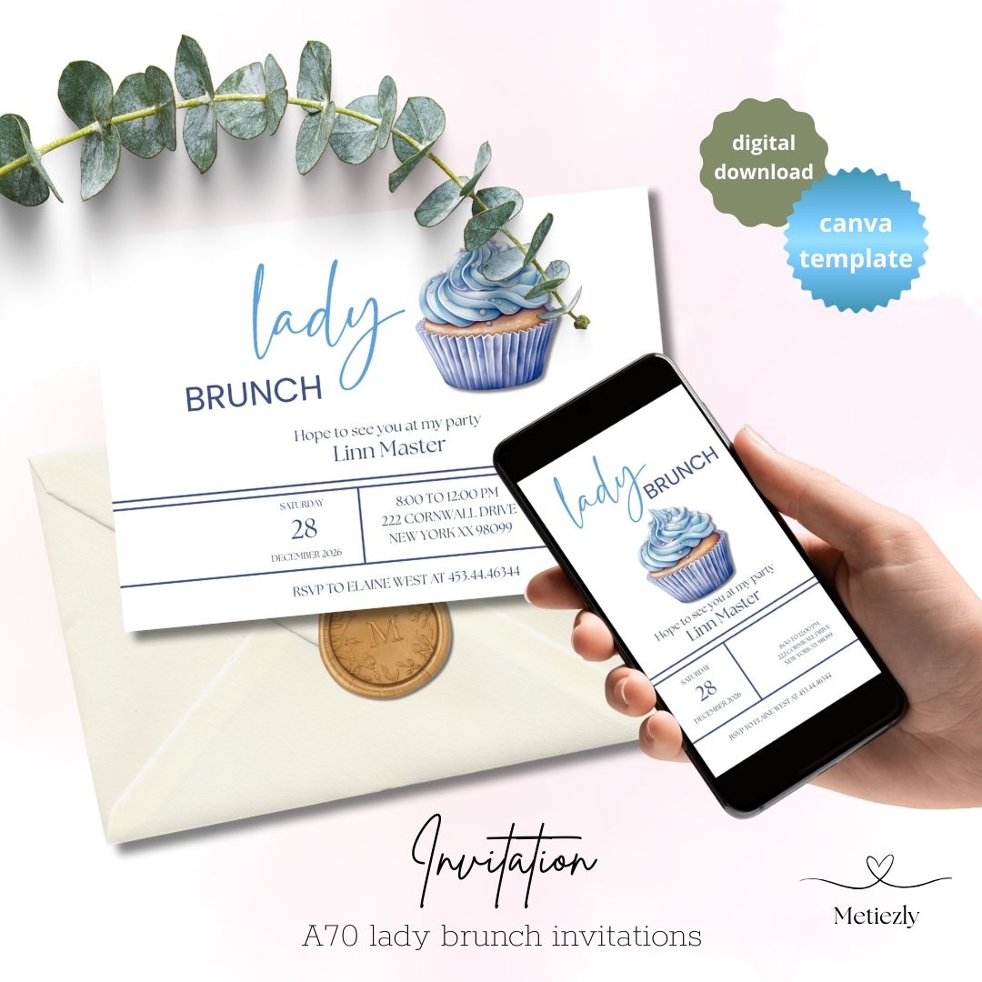Brunch invitaion baby's | editable & printable cupcakes