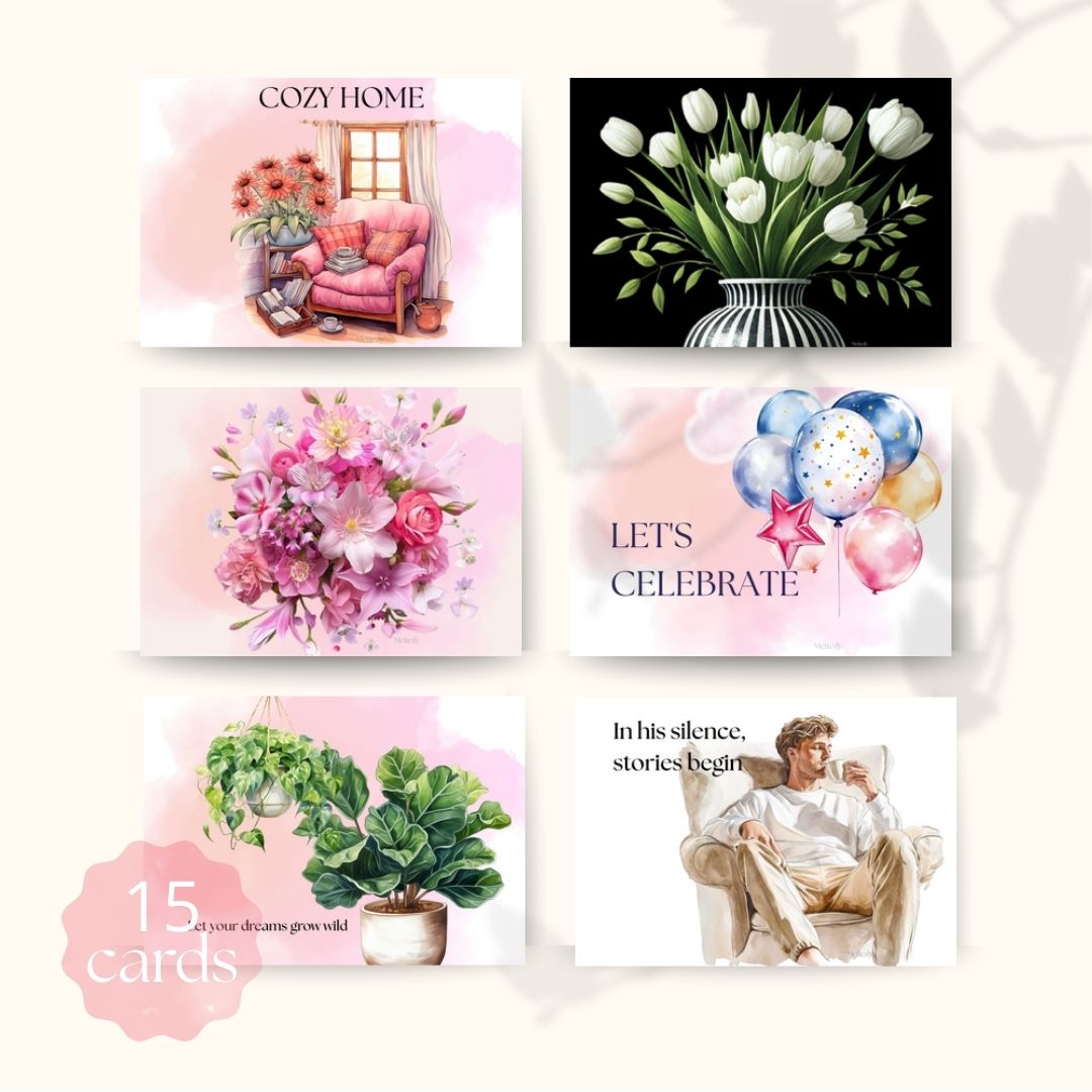 Baby blue, set of 15 cards | $5,72