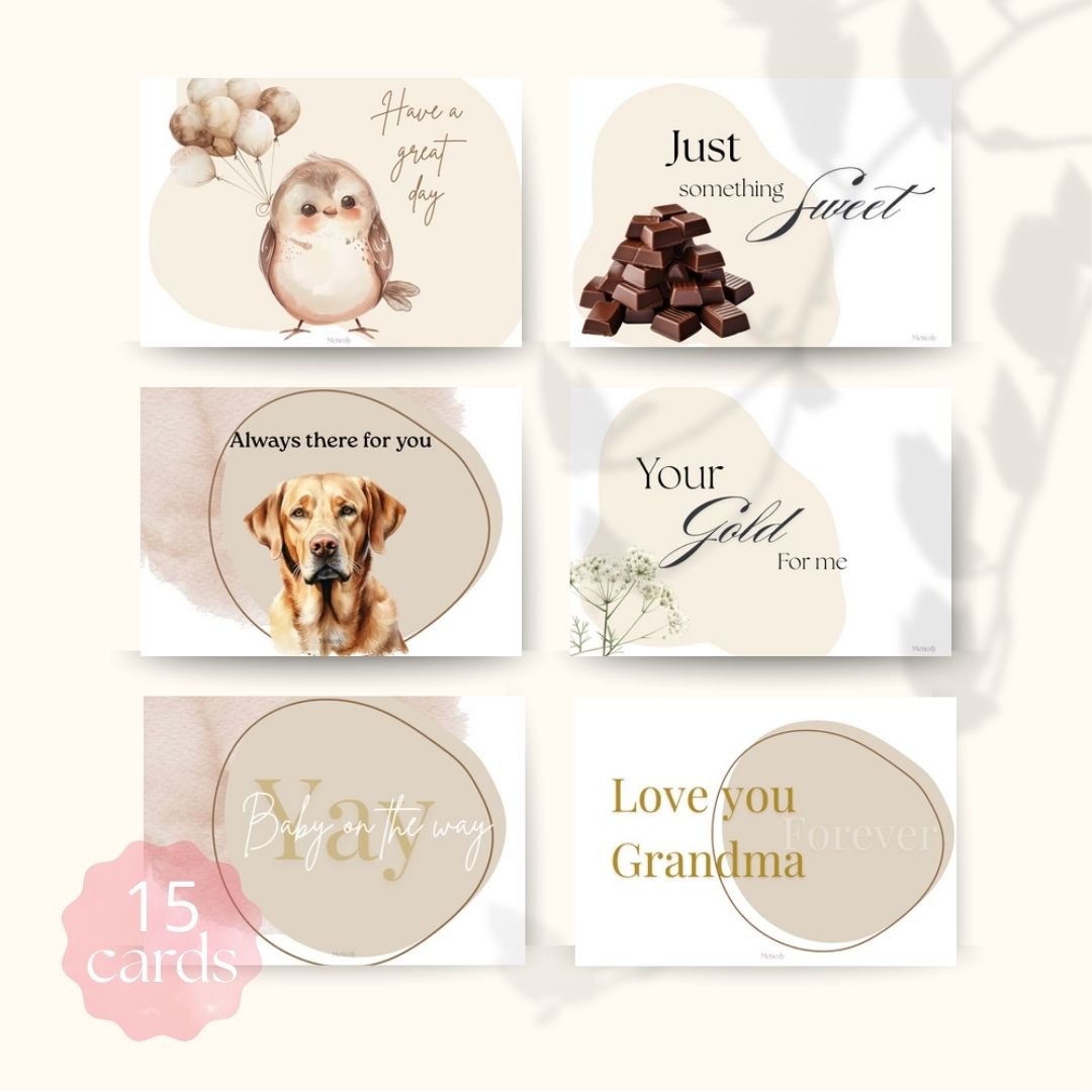 Beige wedding, set of 15 cards | $5,72