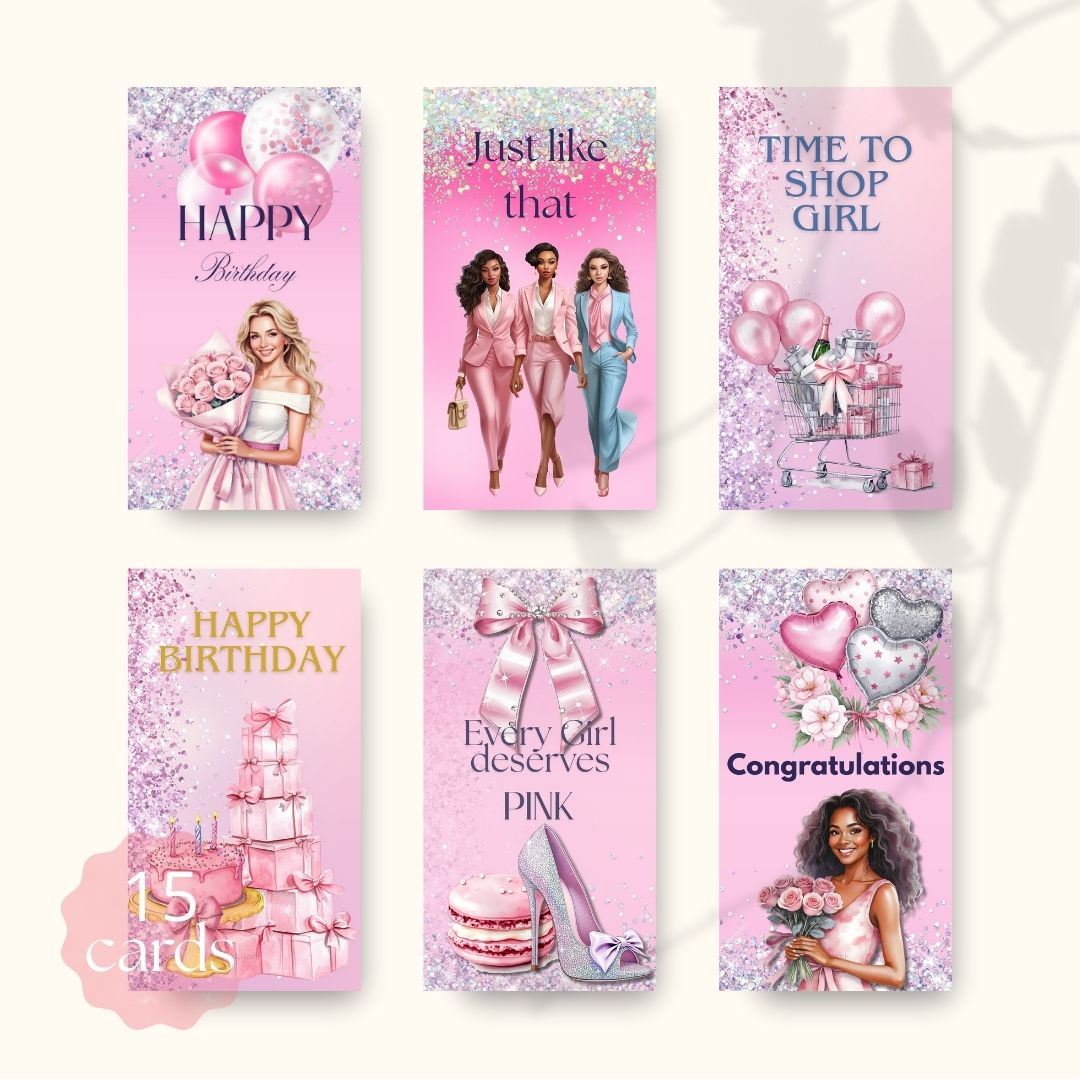 Glamorous | set of 15 mobile cards