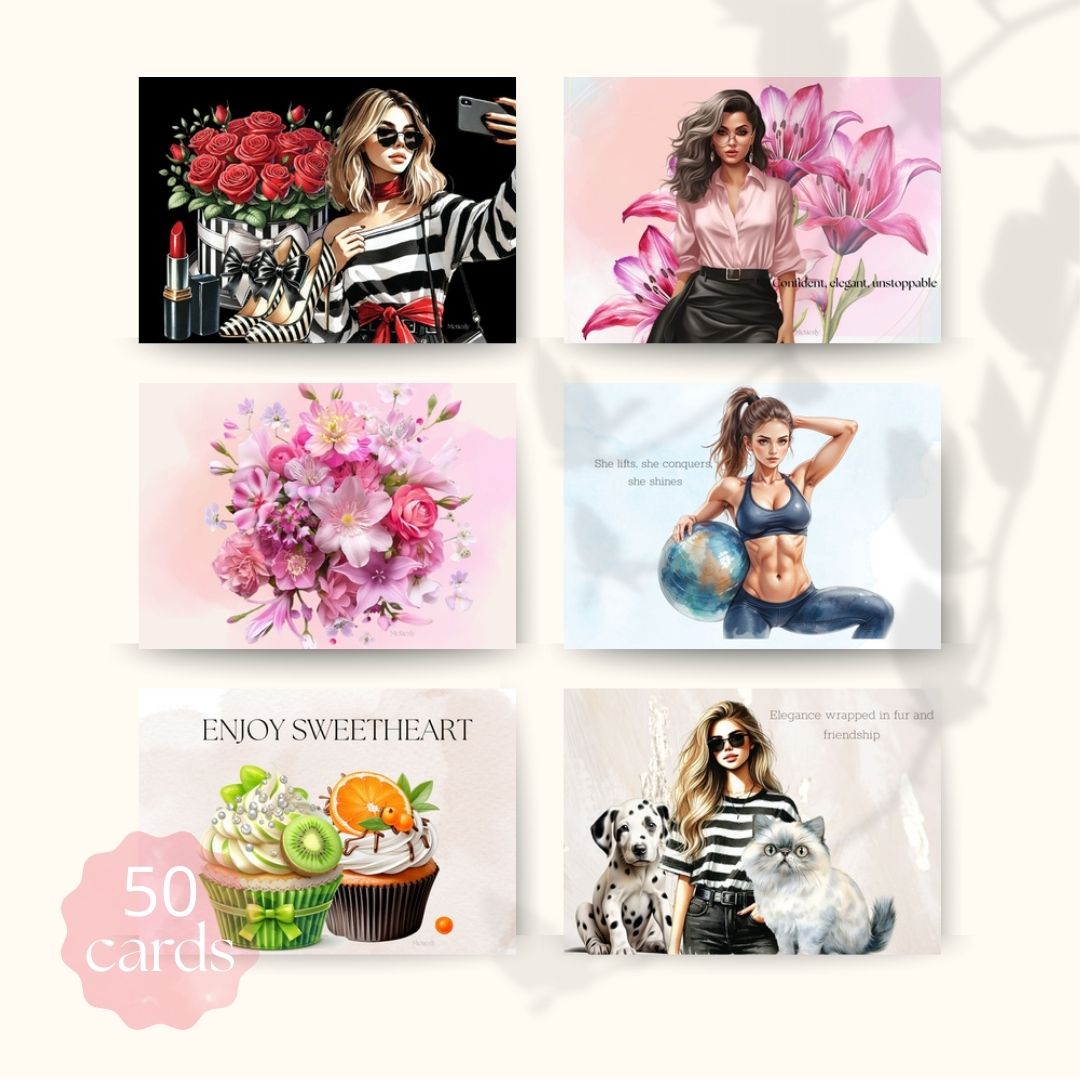 Graduation, baby animals , set of 50 cards | $29,20