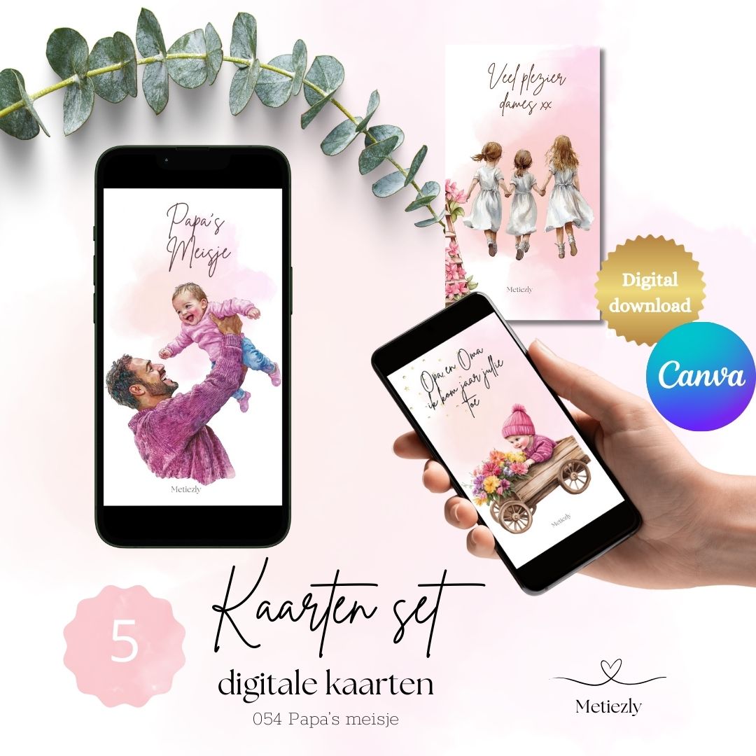 Papa's meisje | set van 5 mobiele kaarten