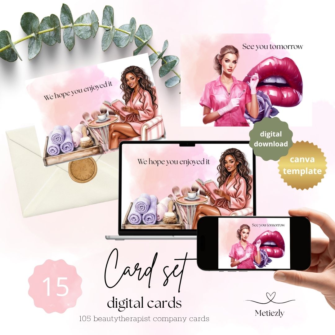 Beauty therapist, company cards, set of 15 cards | $5,72