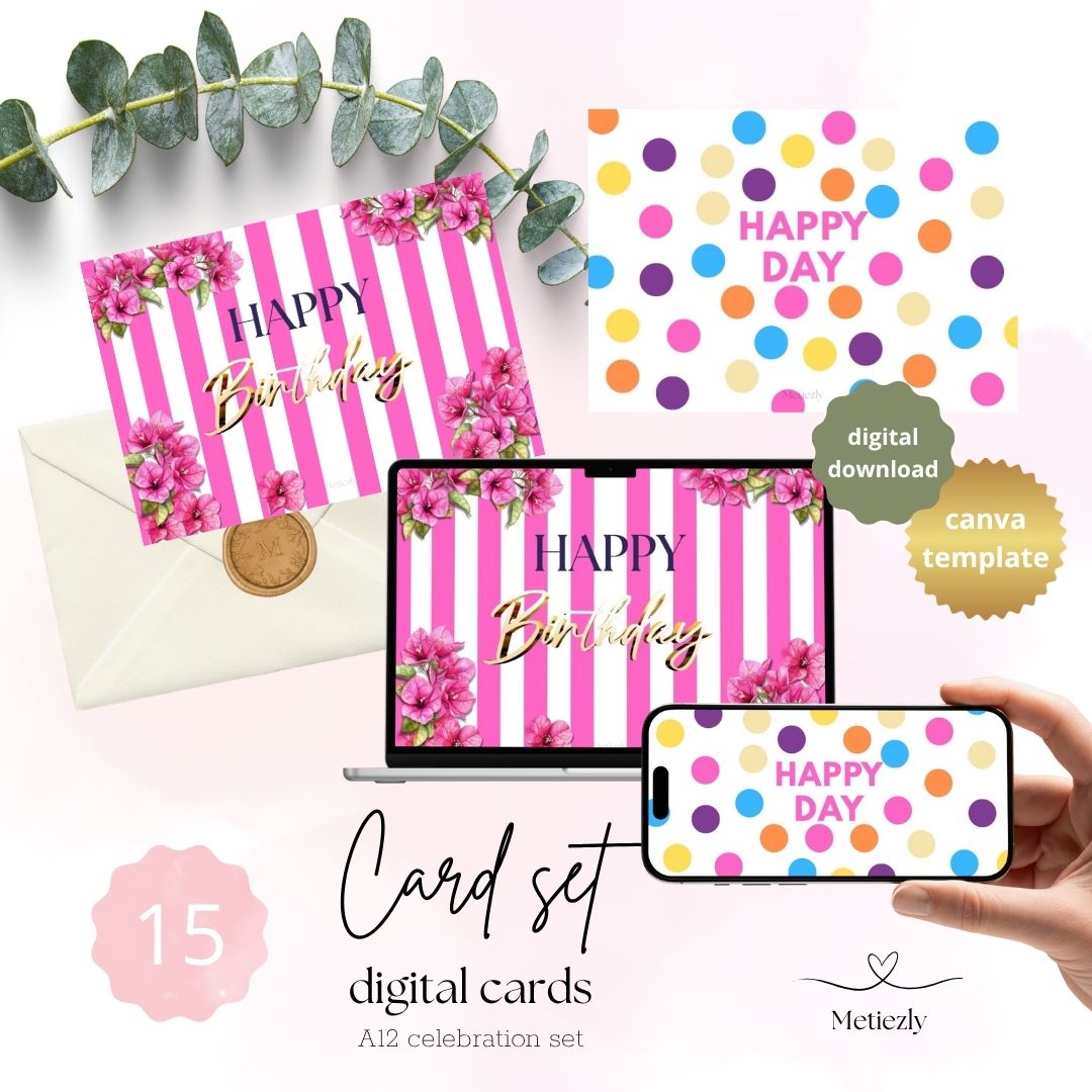 Celebration glamour e-card set of 15 cards | $5,72