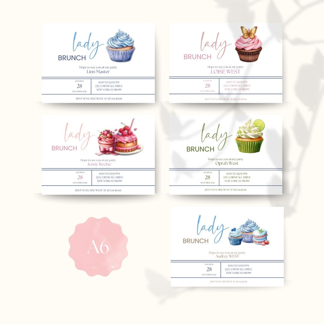 Brunch invitaion baby's | editable & printable cupcakes