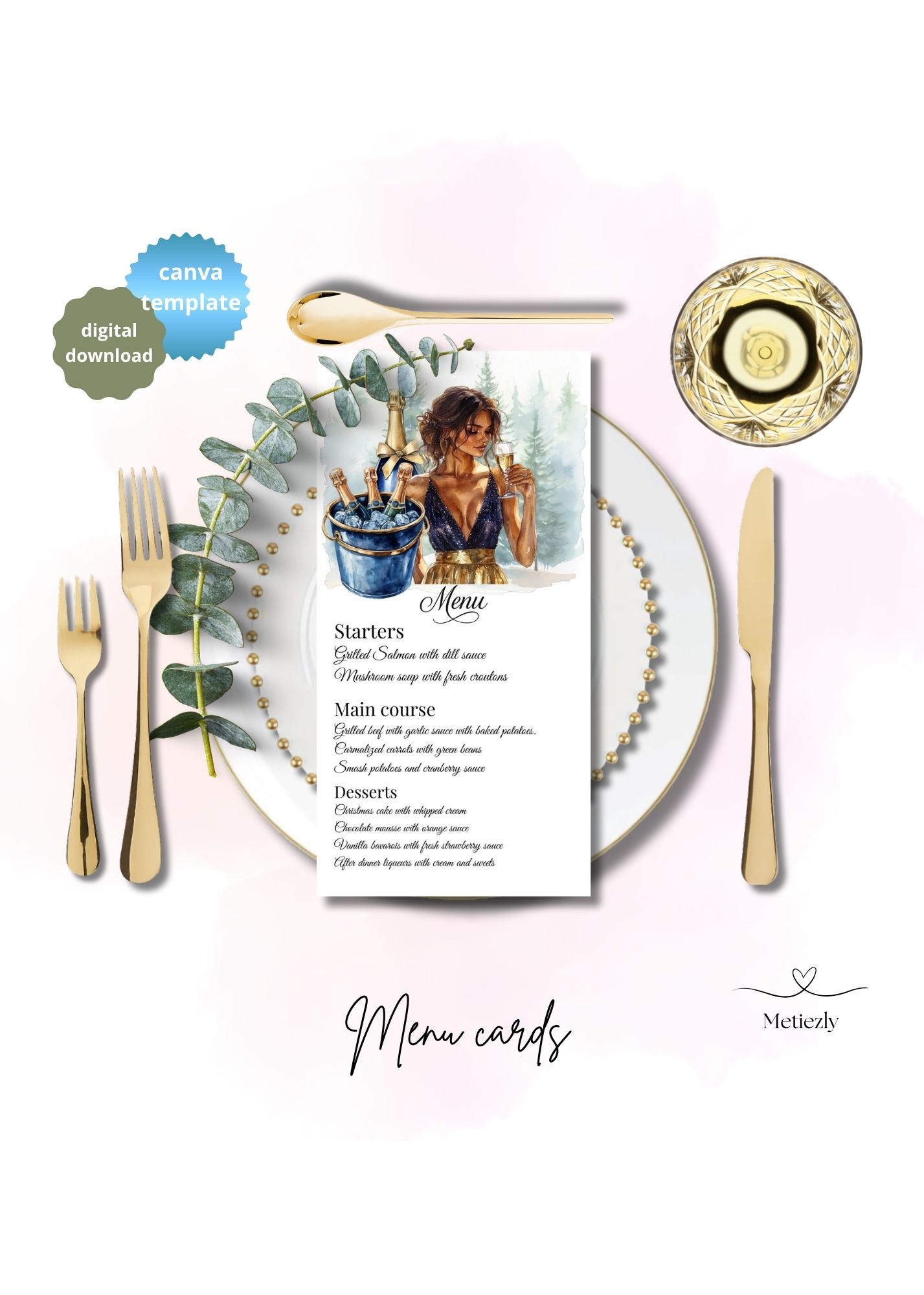Editable menu cards templates | Just like the editable invitations of set C009 