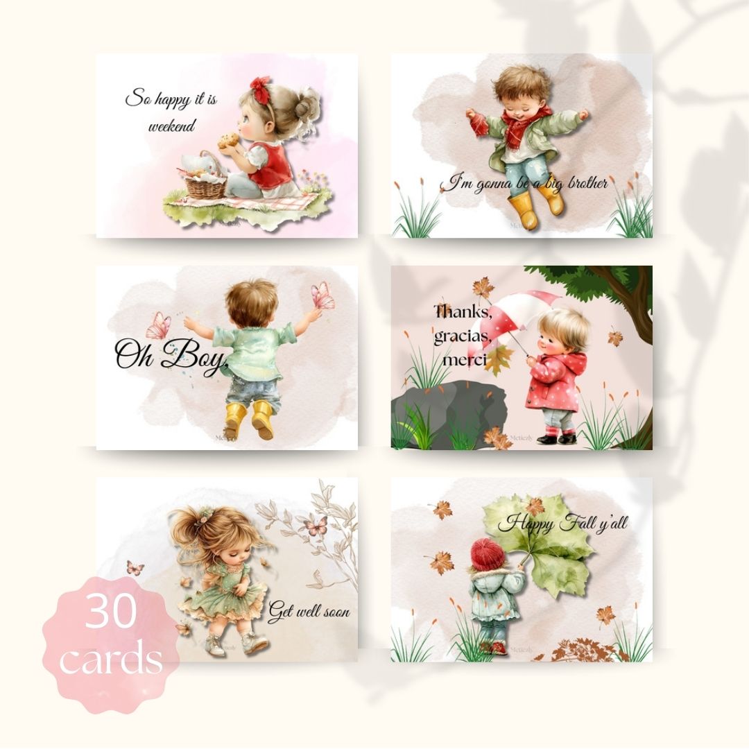 Happy toddlers, set of 30 cards | $13,73