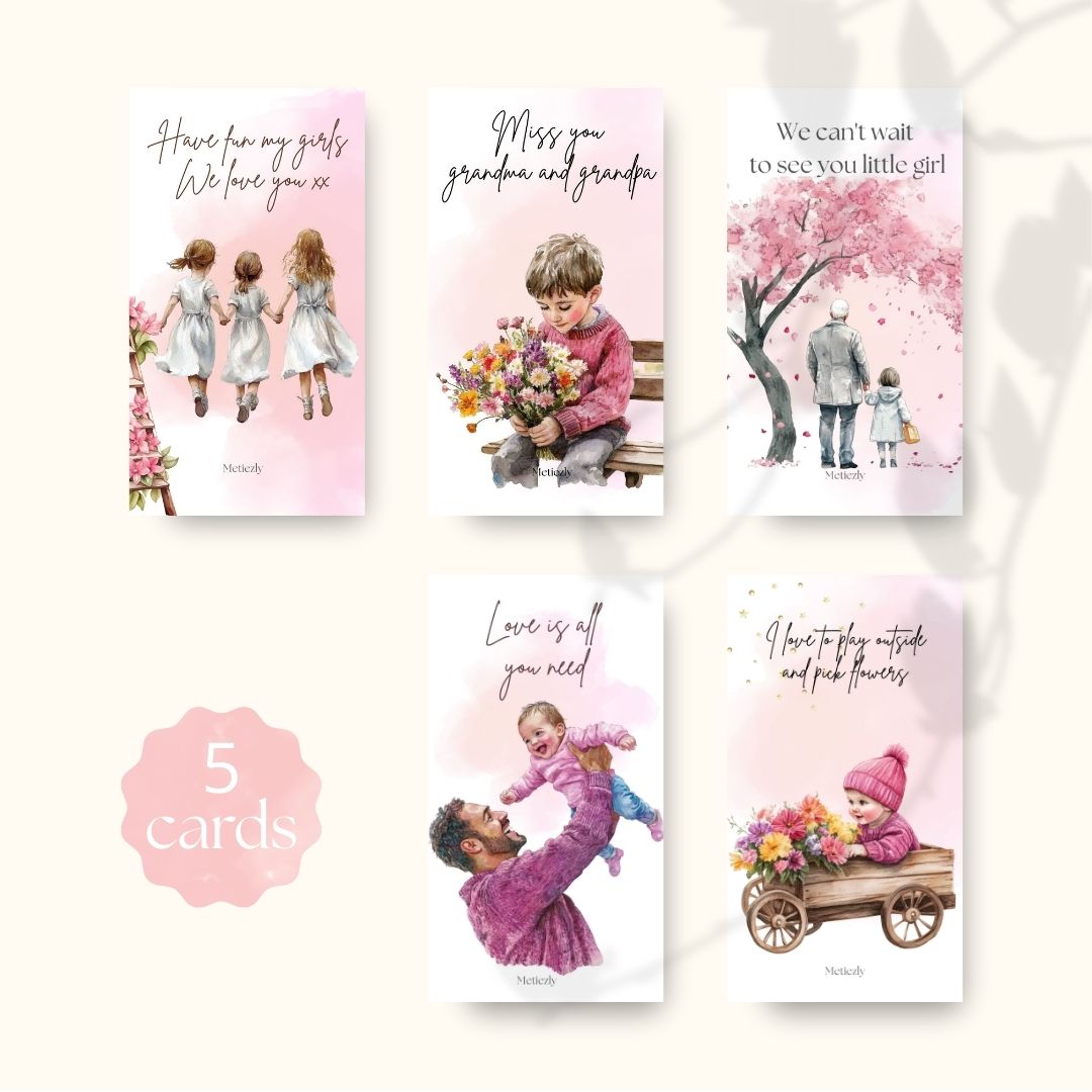 Daddy daughter | set of 5 mobile cards