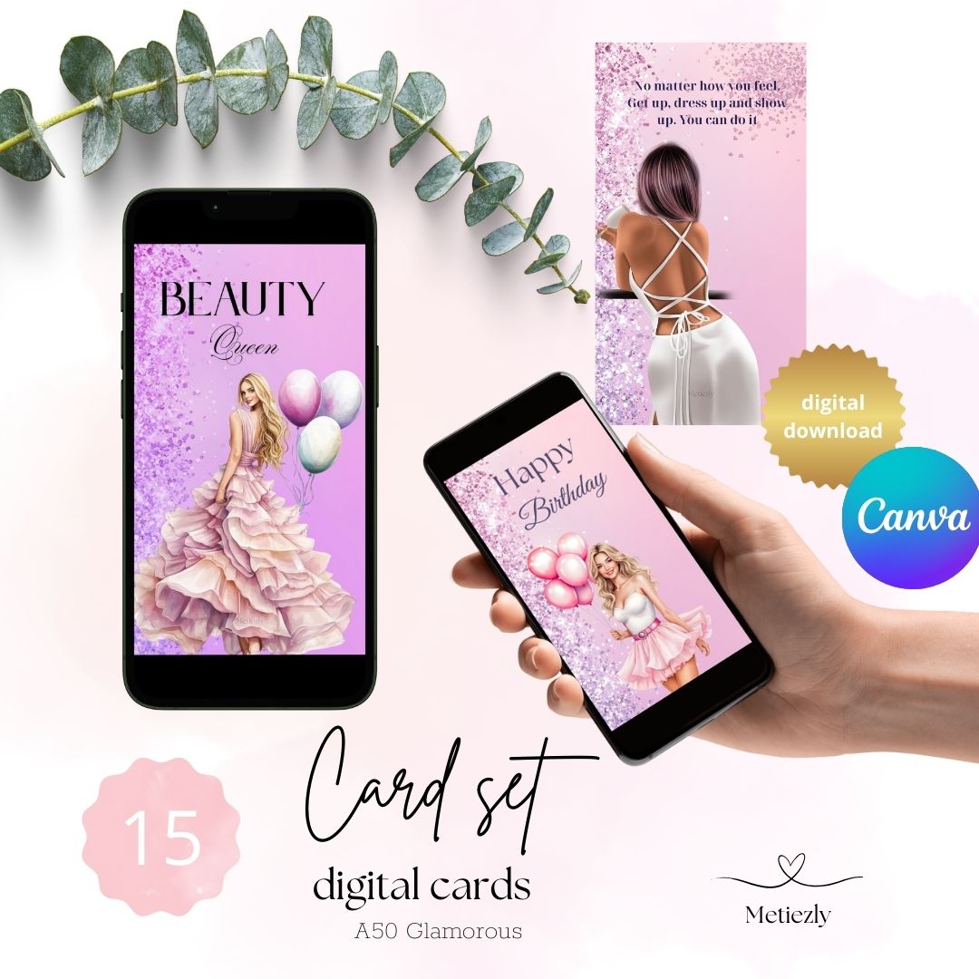 Glamorous | set of 15 mobile cards