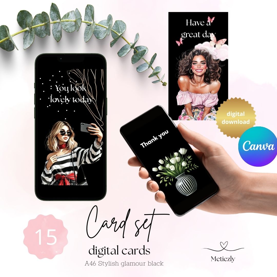 Glamorous | set of 15 mobile cards $5.72