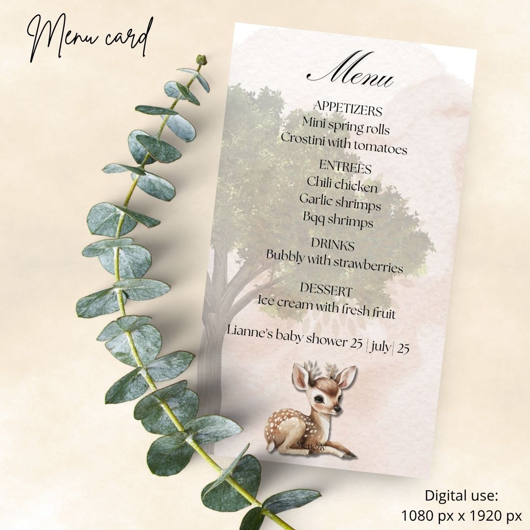 Editable Baby Bundle Templates – Beige Baby Deer Theme | Complete Set of 10