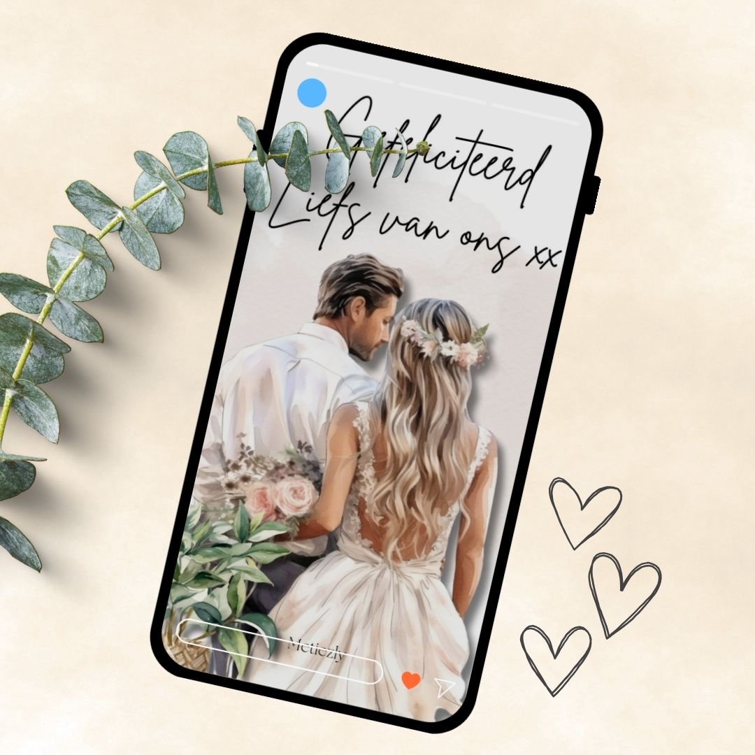 Beige boho wedding cards set of 5 mobile cards
