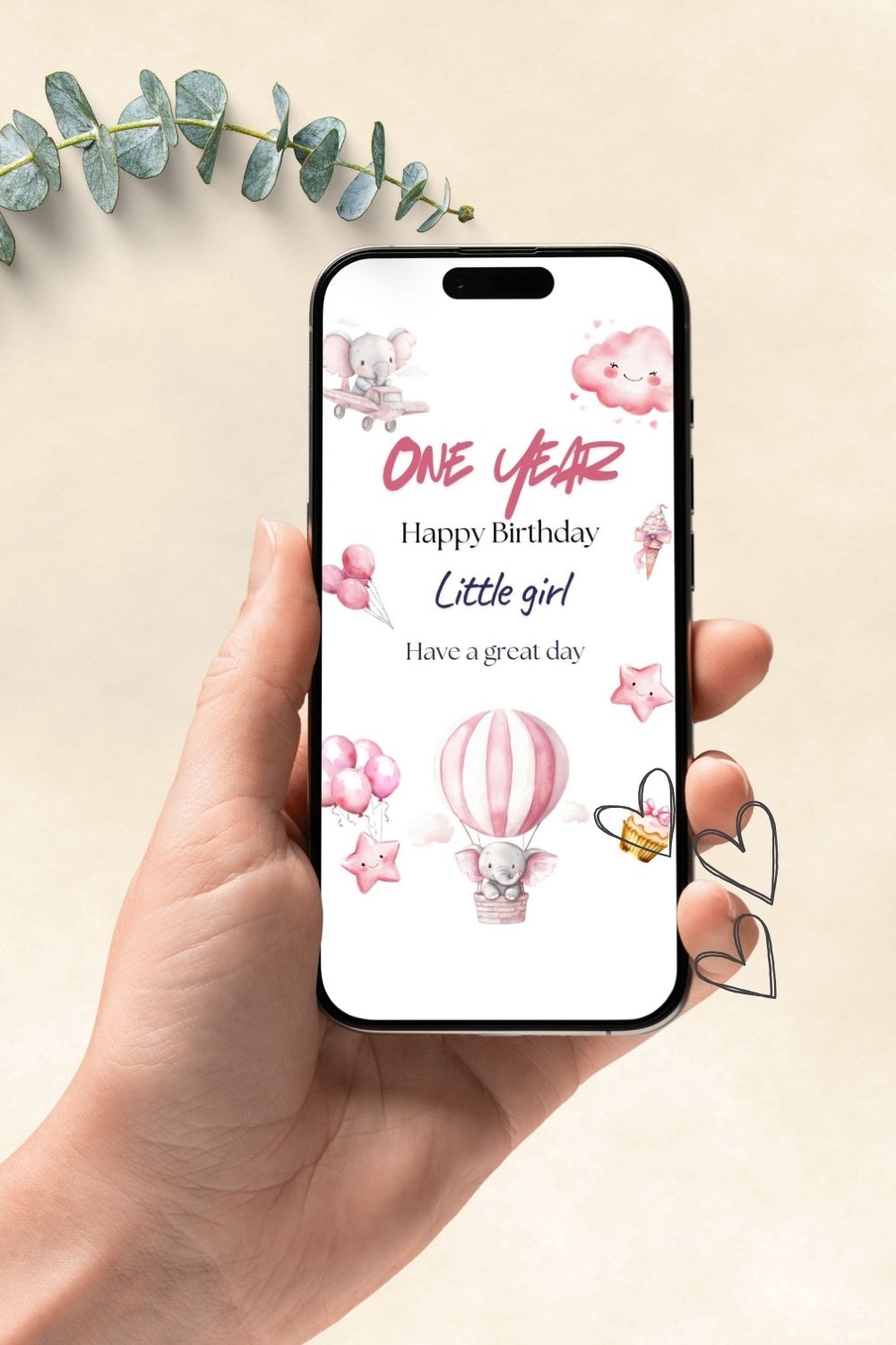 Editable Princess & Mermaid Pink Invitations – Set of 5