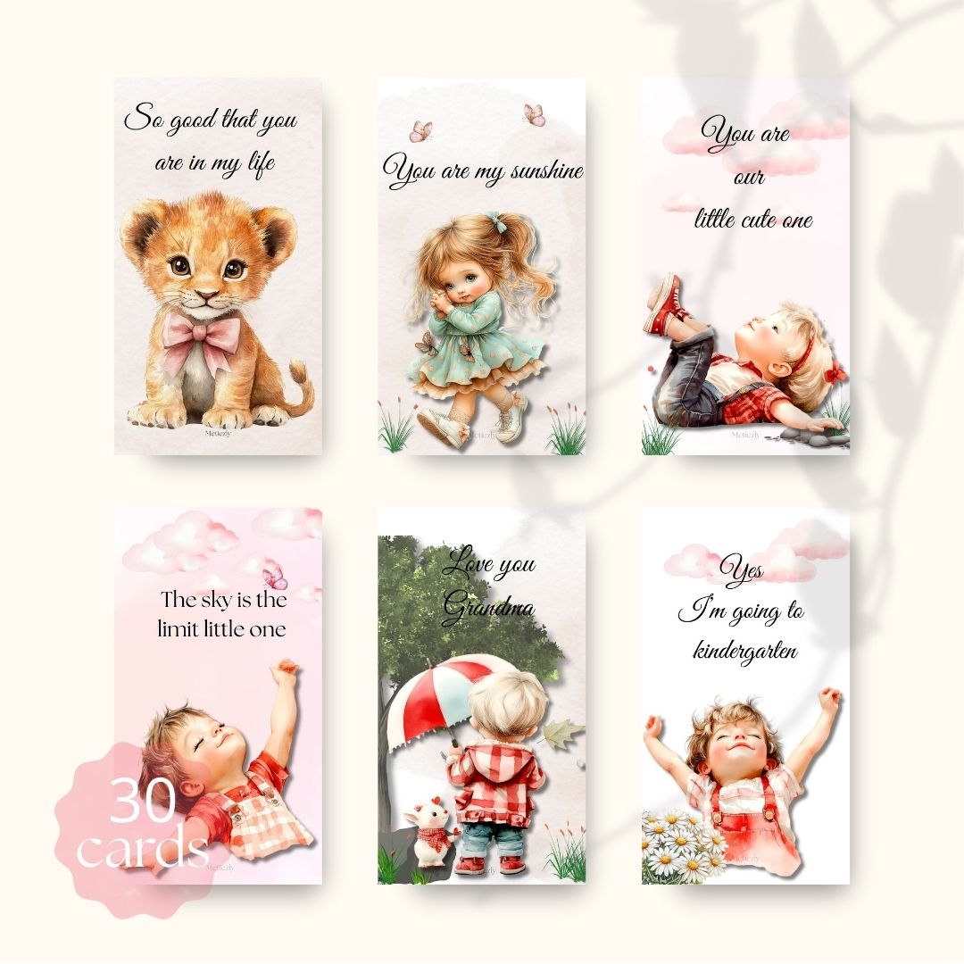 Happy toddler cute cards set of 30 cards