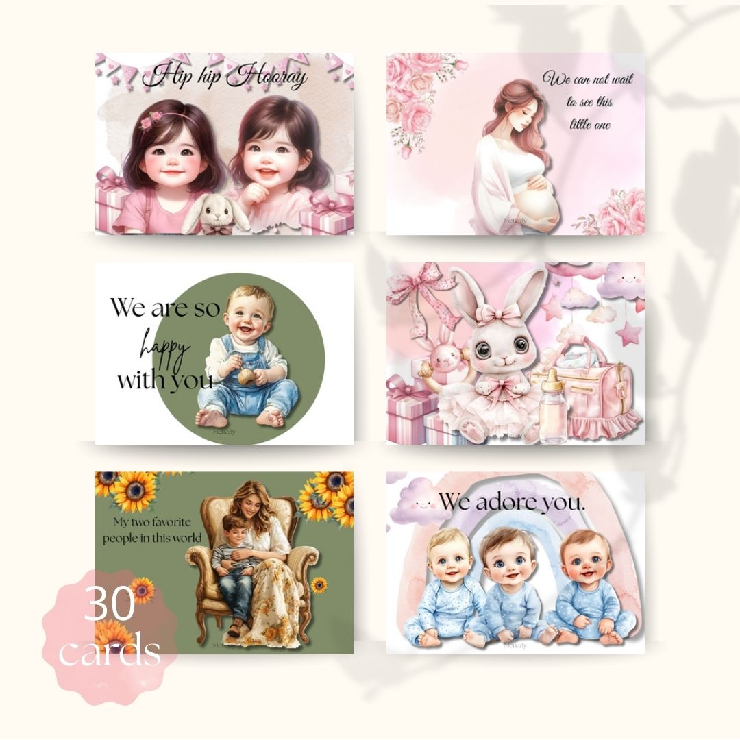 Cute toddler, set of 30 cards | $13,73