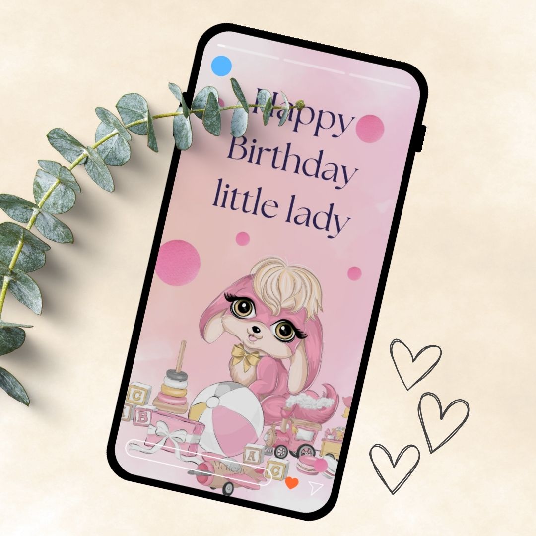 Pink celebration mobile cards to send to friend & family with your phone set of 5