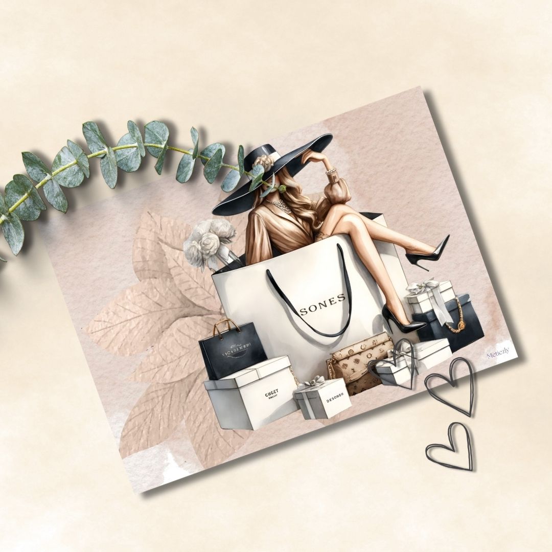 Girl with scooter, set of 5 cards | $2.23