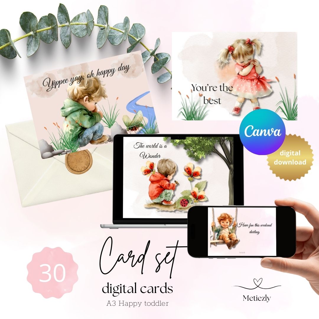 Happy toddlers, set of 30 cards | $13,73