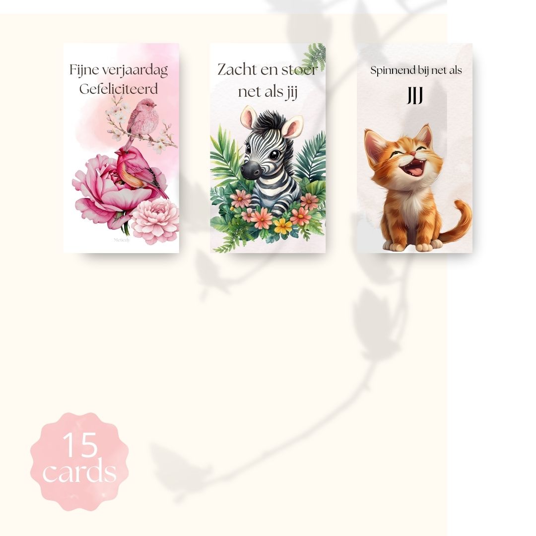 Ansichtkaarten voor op je mobiel te versturen | Pas de tekst gemakkelijk zelf aan | set van 15