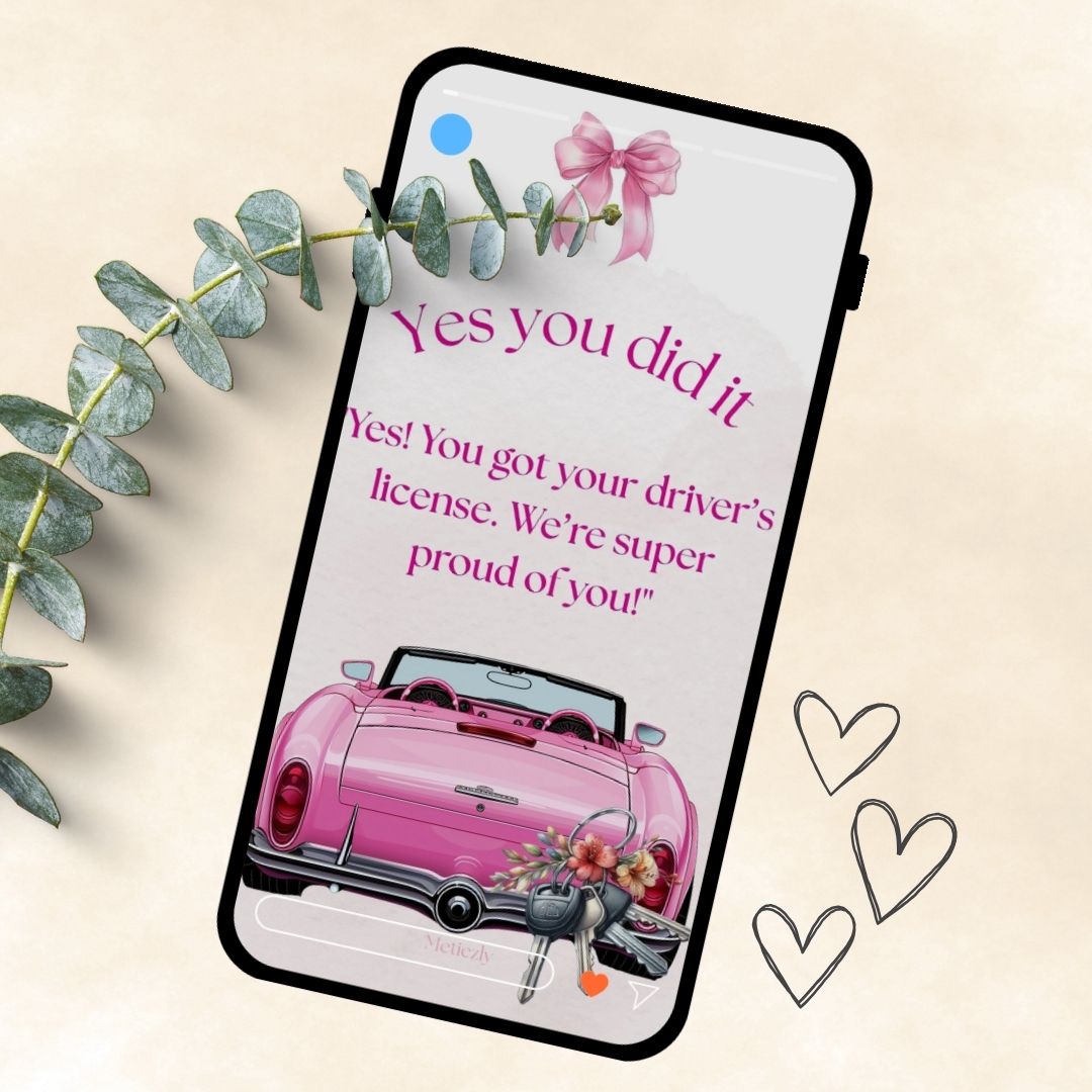 Pink celebration | set of 5 mobile cards